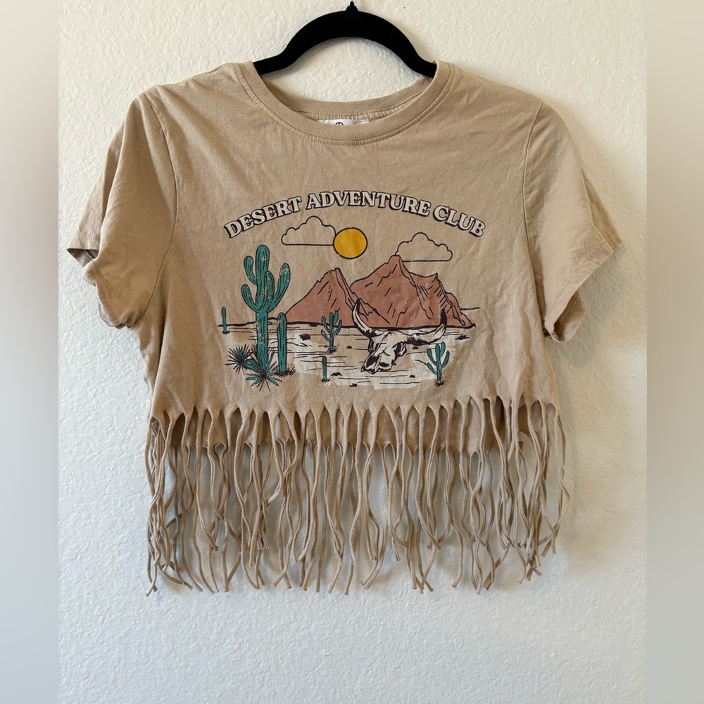 🌵Love & Lazy Days Desert Adventure Fringe Cropped Tee🌵